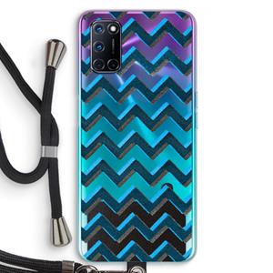 CaseCompany Onderbroken lijn: Oppo A92 Transparant Hoesje met koord