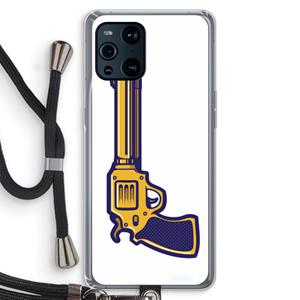 CaseCompany Pew Pew Pew: Oppo Find X3 Transparant Hoesje met koord