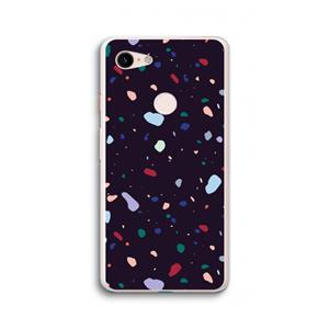 CaseCompany Dark Rounded Terrazzo: Google Pixel 3 XL Transparant Hoesje