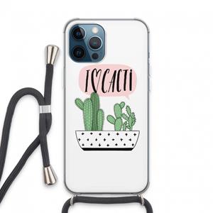 CaseCompany I love cacti: iPhone 13 Pro Max Transparant Hoesje met koord