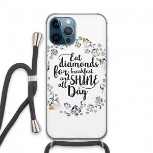 CaseCompany Diamonds: iPhone 13 Pro Max Transparant Hoesje met koord