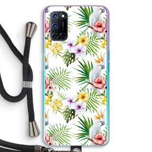 CaseCompany Gele kuif: Oppo A92 Transparant Hoesje met koord