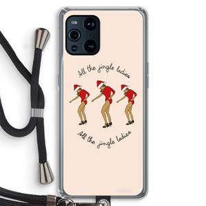 CaseCompany Jingle Ladies: Oppo Find X3 Transparant Hoesje met koord