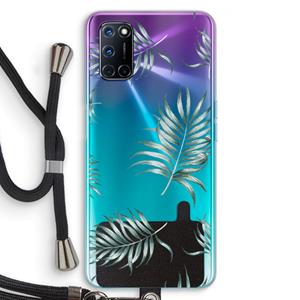 CaseCompany Simple leaves: Oppo A92 Transparant Hoesje met koord