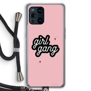 CaseCompany Girl Gang: Oppo Find X3 Transparant Hoesje met koord