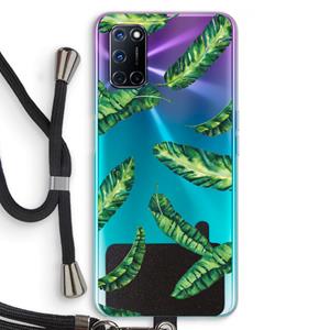 CaseCompany Lange bladeren: Oppo A92 Transparant Hoesje met koord
