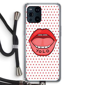 CaseCompany Yolo Denise: Oppo Find X3 Transparant Hoesje met koord