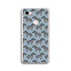 CaseCompany Zebra: Google Pixel 3 XL Transparant Hoesje