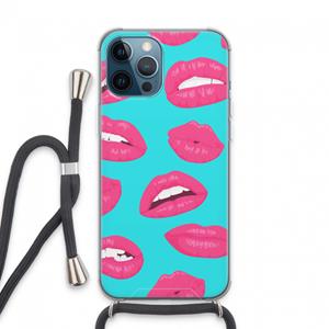 CaseCompany Bite my lip: iPhone 13 Pro Max Transparant Hoesje met koord