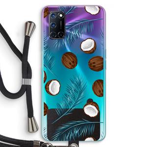 CaseCompany Kokosnoot roze: Oppo A92 Transparant Hoesje met koord