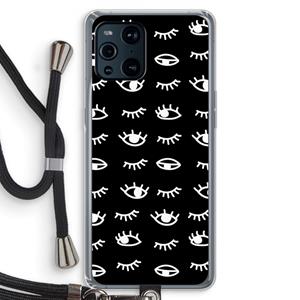 CaseCompany Eye pattern #3: Oppo Find X3 Transparant Hoesje met koord