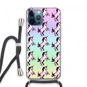 CaseCompany Musketon Unicorn: iPhone 13 Pro Max Transparant Hoesje met koord