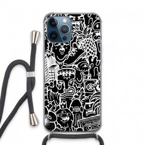 CaseCompany Vexx Black Mixtape: iPhone 13 Pro Max Transparant Hoesje met koord