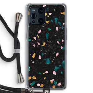 CaseCompany Terrazzo N°10: Oppo Find X3 Transparant Hoesje met koord