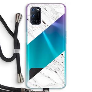 CaseCompany Biggest stripe: Oppo A92 Transparant Hoesje met koord
