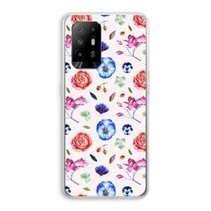 CaseCompany Bloemetjes: Oppo A95 5G Transparant Hoesje