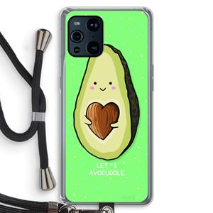 CaseCompany Avocuddle: Oppo Find X3 Transparant Hoesje met koord