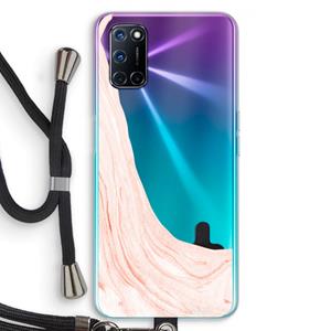 CaseCompany Peach bath: Oppo A92 Transparant Hoesje met koord