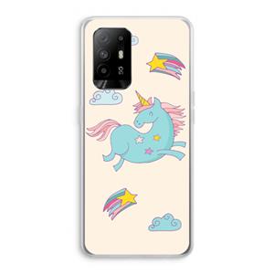 CaseCompany Vliegende eenhoorn: Oppo A95 5G Transparant Hoesje