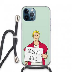 CaseCompany Gimme a call: iPhone 13 Pro Max Transparant Hoesje met koord