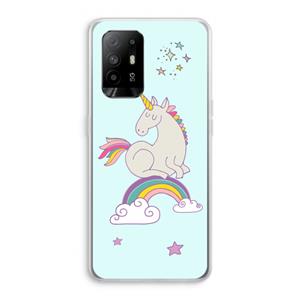 CaseCompany Regenboog eenhoorn: Oppo A95 5G Transparant Hoesje