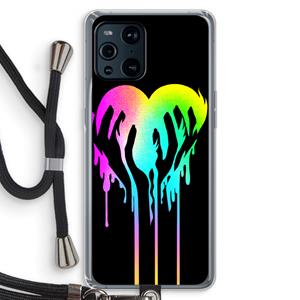 CaseCompany Hold My Heart: Oppo Find X3 Transparant Hoesje met koord