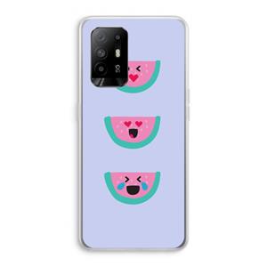 CaseCompany Smiley watermeloen: Oppo A95 5G Transparant Hoesje