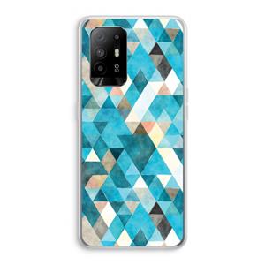 CaseCompany Gekleurde driehoekjes blauw: Oppo A95 5G Transparant Hoesje