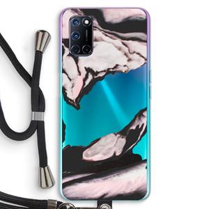 CaseCompany Roze stroom: Oppo A92 Transparant Hoesje met koord