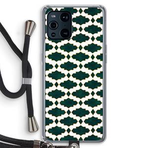 CaseCompany Moroccan tiles: Oppo Find X3 Transparant Hoesje met koord