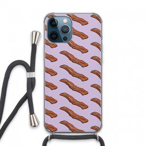 CaseCompany Bacon to my eggs #2: iPhone 13 Pro Max Transparant Hoesje met koord