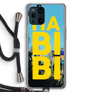 CaseCompany Habibi Majorelle : Oppo Find X3 Transparant Hoesje met koord