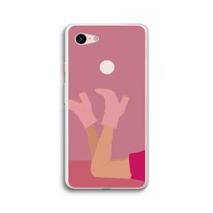 CaseCompany Pink boots: Google Pixel 3 XL Transparant Hoesje
