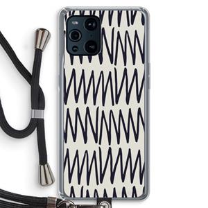 CaseCompany Marrakech Zigzag: Oppo Find X3 Transparant Hoesje met koord