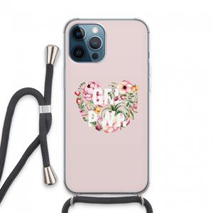 CaseCompany GRL PWR Flower: iPhone 13 Pro Max Transparant Hoesje met koord