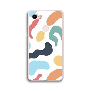 CaseCompany Memphis Shapes Blue: Google Pixel 3 XL Transparant Hoesje