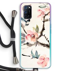 CaseCompany Japanse bloemen: Oppo A92 Transparant Hoesje met koord