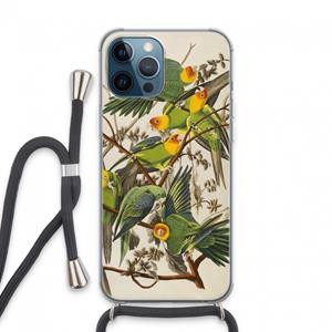 CaseCompany Carolinaparkiet: iPhone 13 Pro Max Transparant Hoesje met koord