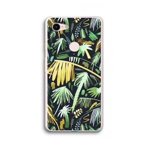 CaseCompany Tropical Palms Dark: Google Pixel 3 XL Transparant Hoesje