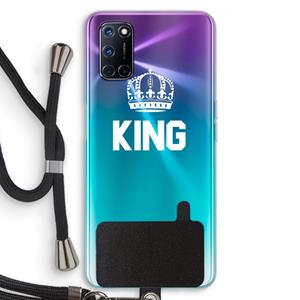 CaseCompany King zwart: Oppo A92 Transparant Hoesje met koord