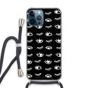 CaseCompany Eye pattern #3: iPhone 13 Pro Max Transparant Hoesje met koord