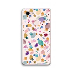 CaseCompany Terrazzo Memphis Pink: Google Pixel 3 XL Transparant Hoesje