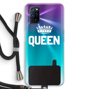 CaseCompany Queen zwart: Oppo A92 Transparant Hoesje met koord