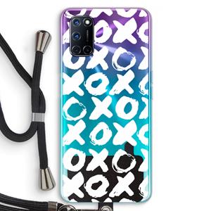 CaseCompany XOXO: Oppo A92 Transparant Hoesje met koord