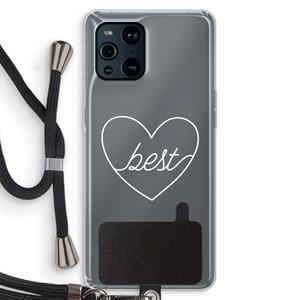 CaseCompany Best heart pastel: Oppo Find X3 Transparant Hoesje met koord