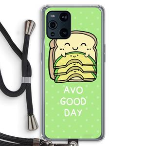 CaseCompany Avo Good Day: Oppo Find X3 Transparant Hoesje met koord
