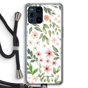 CaseCompany Botanical sweet flower heaven: Oppo Find X3 Transparant Hoesje met koord
