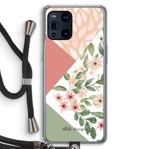 CaseCompany Sweet heaven geometrics: Oppo Find X3 Transparant Hoesje met koord