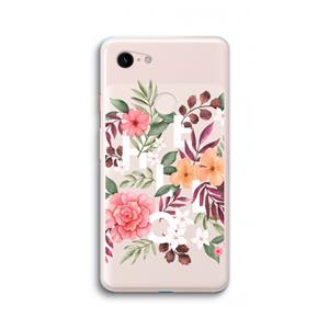 CaseCompany Hello in flowers: Google Pixel 3 XL Transparant Hoesje