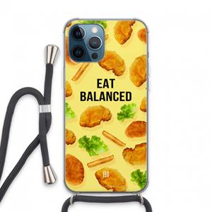 CaseCompany Eat Balanced: iPhone 13 Pro Max Transparant Hoesje met koord